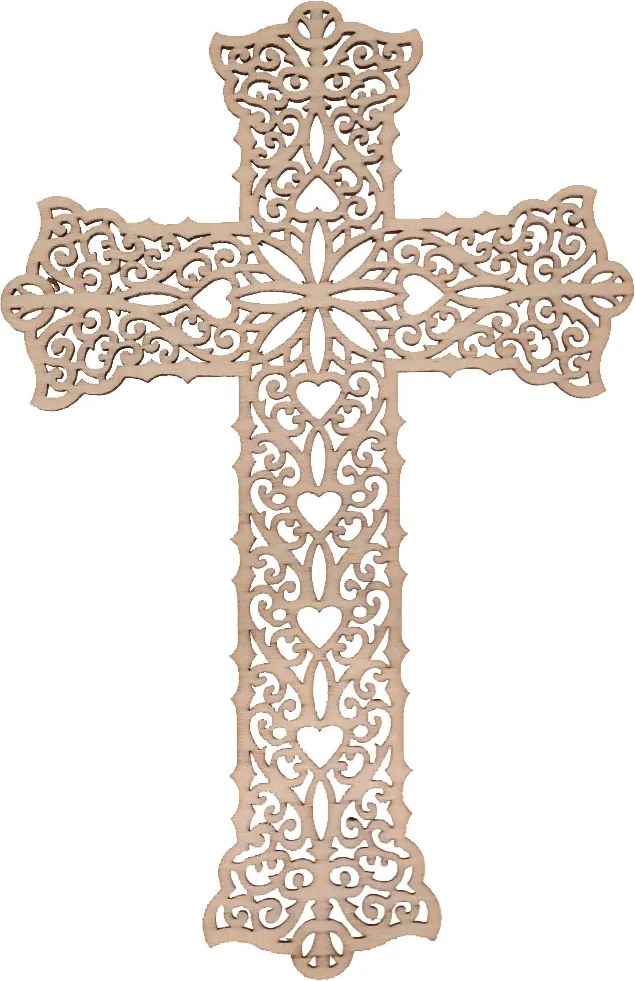 AMADEA Drevený kríž s ornamentom 25 cm