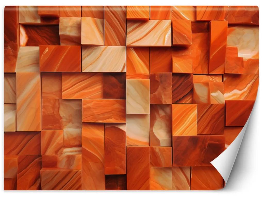 Fototapeta, Oranžová kostka 3D - 200x140 cm