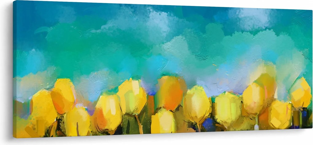 Obraz žltých tulipánov (120x50 cm)