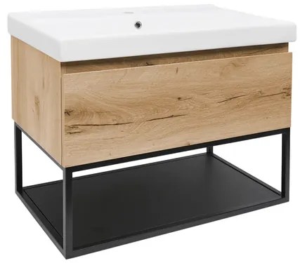 Kúpeľňová skrinka s umývadlom SAT B-WAY 59x30x45 cm dub matný BWAY60OAKFU1, 1 ks