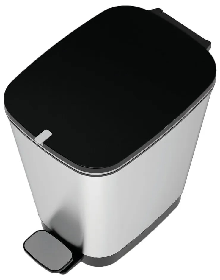 Pedálový plastový odpadkový kôš v striebornej farbe 25 l Chic Bin – KIS