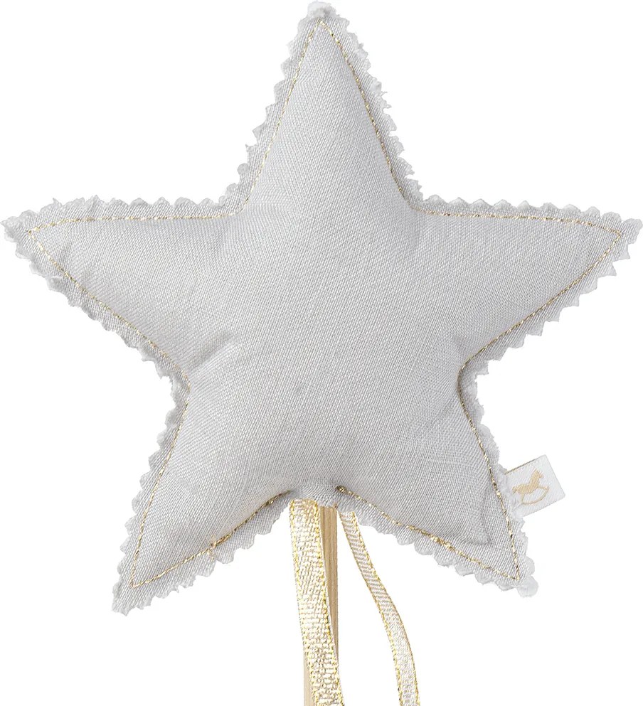 Ľanový kúzelný prútik šedý so zlatom