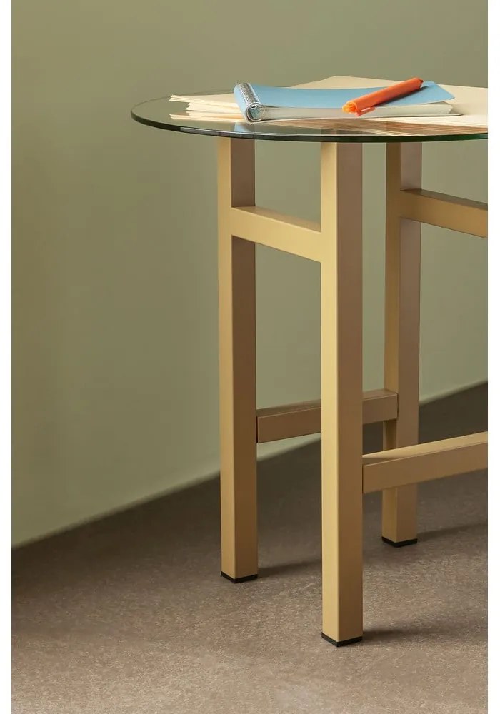 Okrúhly odkladací stolík so sklenenou doskou ø 40 cm Elevate – Hübsch