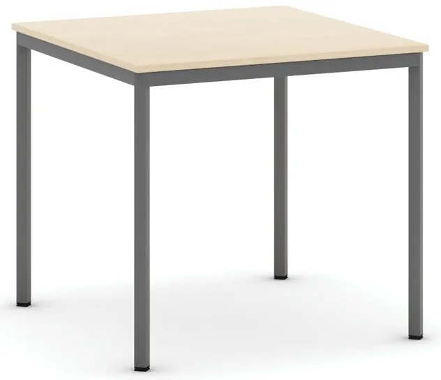 Jedálenský stôl, 80x80 cm, tmavo sivá podnož , breza