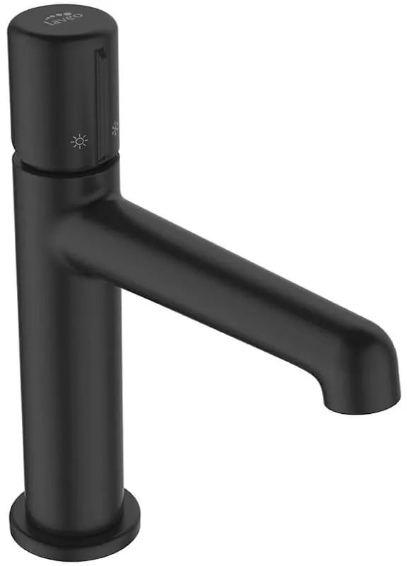 Laveo Pretto, umývadlová batéria h-192 s odtokovou zátkou ClickClack, čierna matná, LAV-BAO_722D