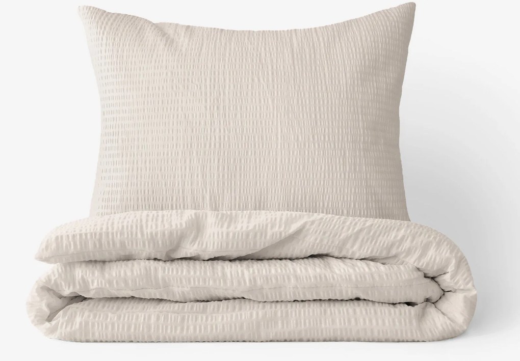 Goldea krepové posteľné obliečky - latte 140 x 200 a 70 x 90 cm