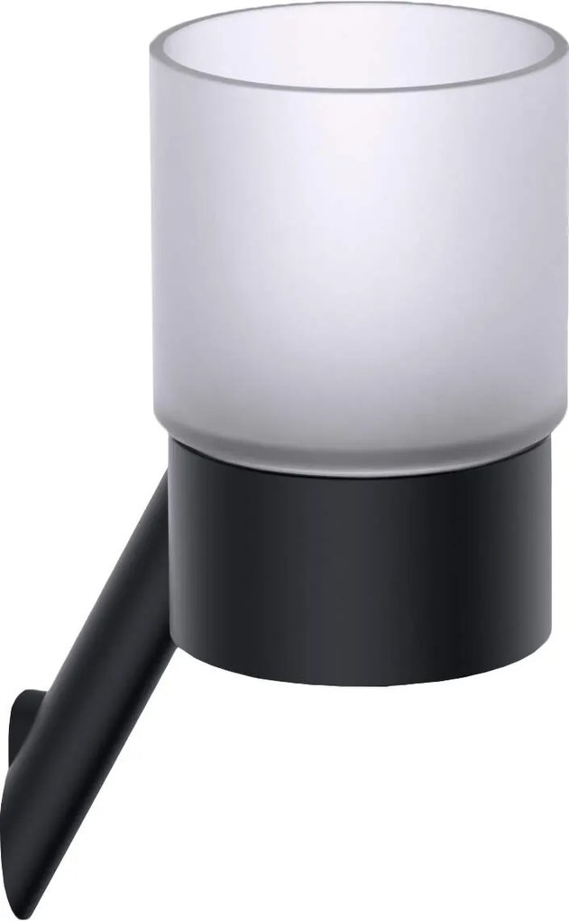 Deante Silia, nástenný kúpeľňový pohár, čierna matná, ADI_N911