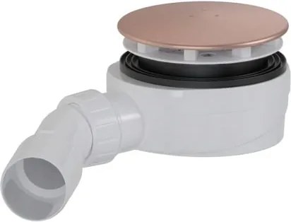 Sifón sprchovej vaničky 90 mm DN40/DN50 SAT Aurum 12,1 cm, ružovozlatý matný, plast SATESLIM90BRG