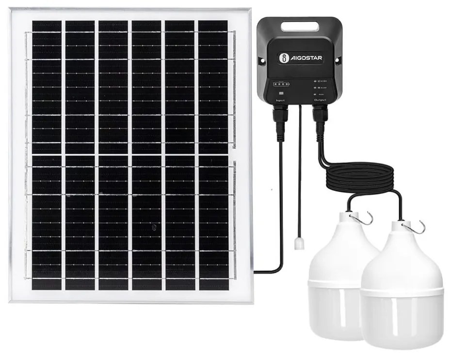 Aigostar - LED Solárny luster 2xLED/70W/12V 12000 mAh 6500K pr. 12 cm