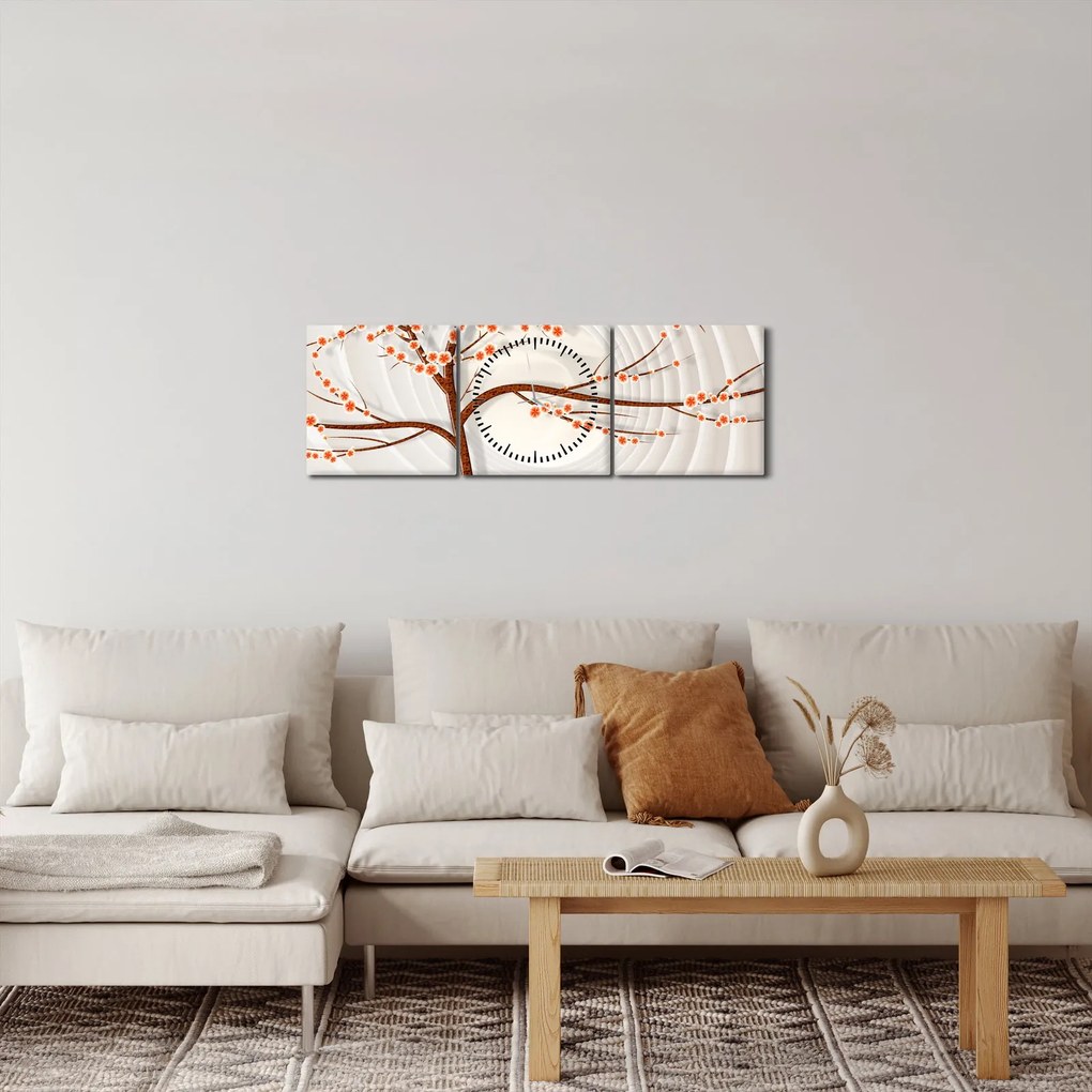 Obraz - Strom v nekonečne (s hodinami) (90x30 cm)
