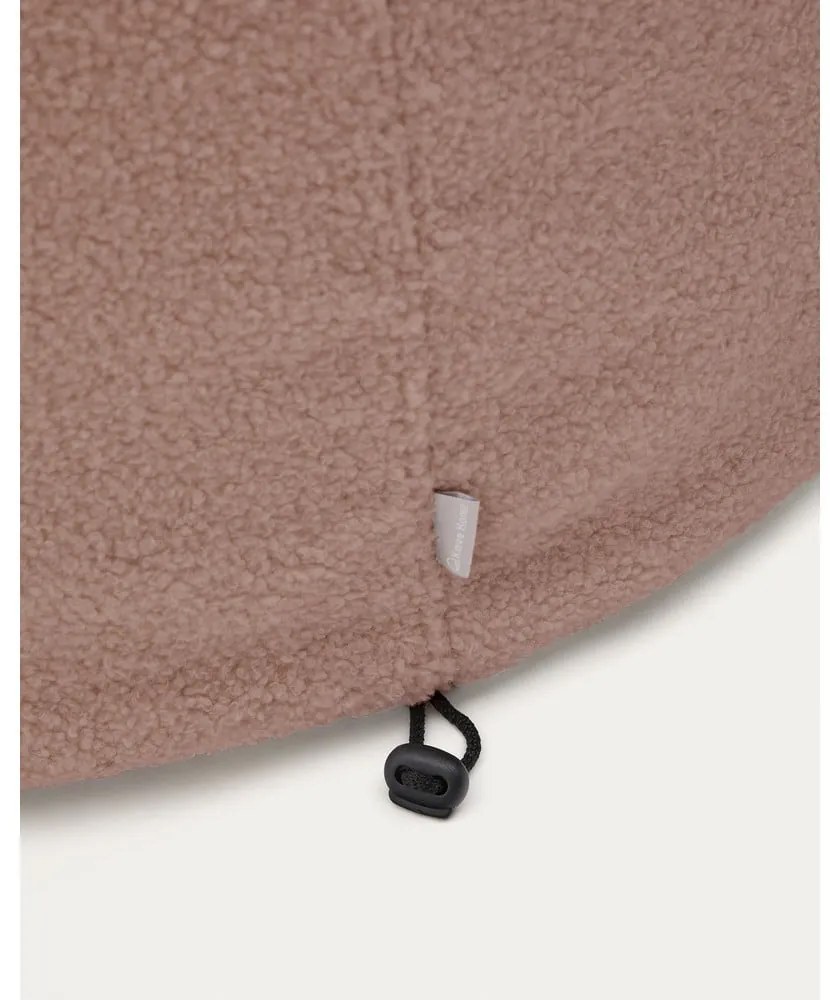 Svetloružový taburet z textílie buklé Kaeli – Kave Home