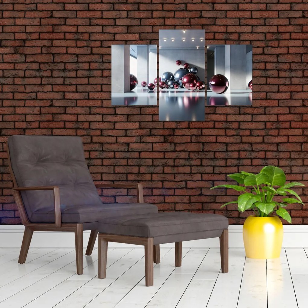 Obraz - 3D priestor s guľami II. (90x60 cm)