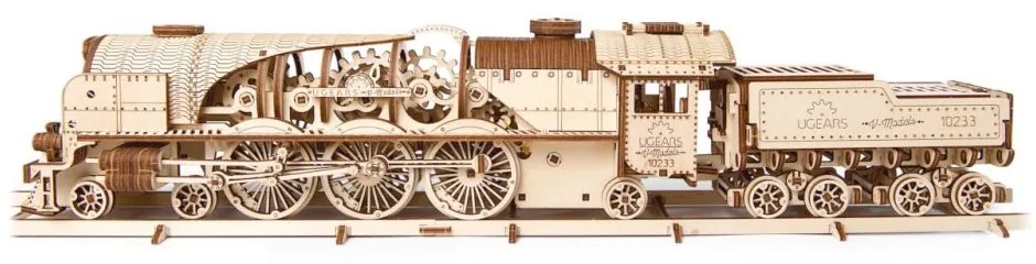 Ugears 3D puzzle Lokomotiva V-Express s vagónem 538 ks