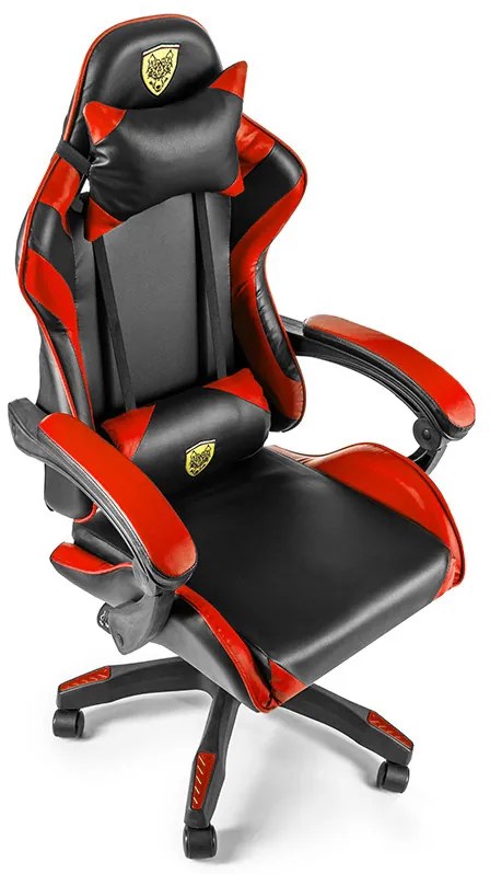Pohodlná herná stolička červenej farby G265-RED