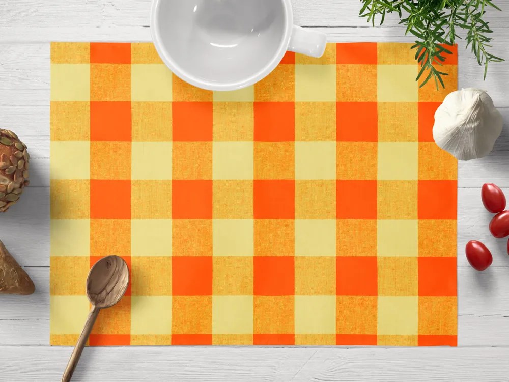 Biante Bavlnené prestieranie na stôl Olivia OL-003 Oranžovo-žltá kocka veľká 30x40 cm
