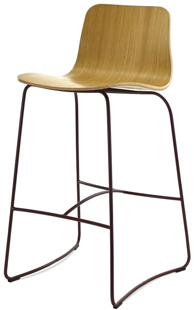 FAMEG Hips - BSTM-1802 - barová stolička Farba dreva: dub štandard, Čalúnenie: koža L2