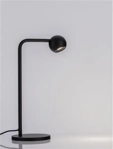 LED čierna stolná lampa Sfera