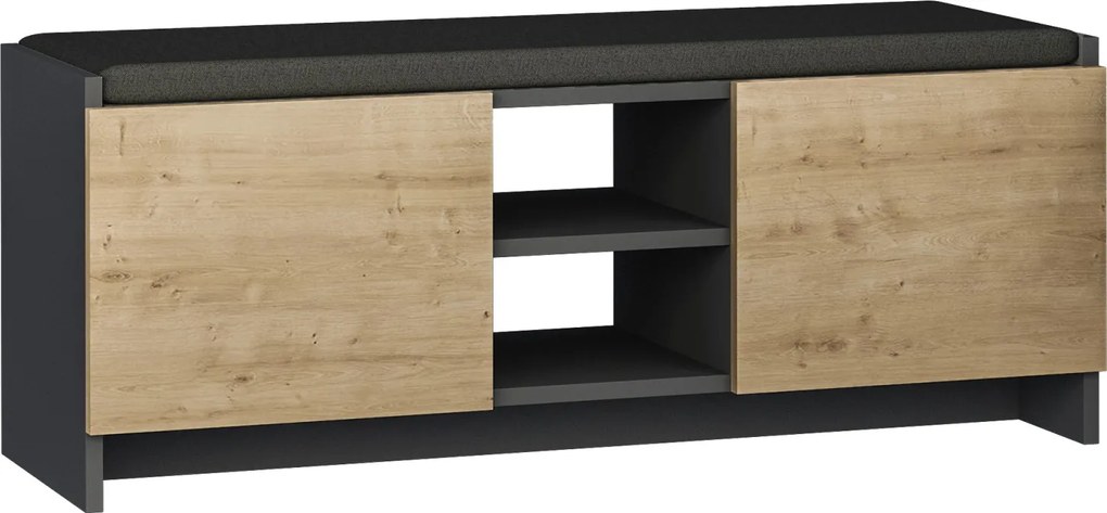 Botník Houseland Zulla antracit/dub prírodný