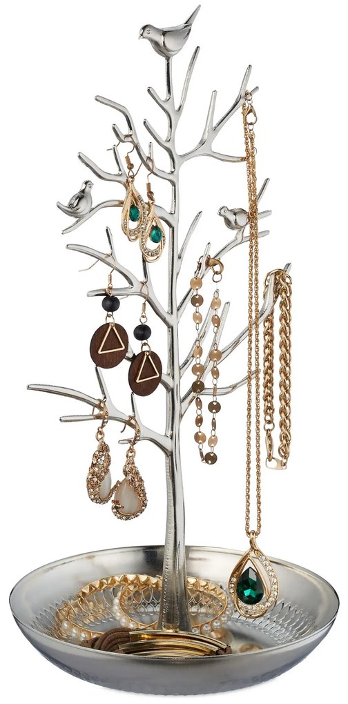 Stojan na šperky strom RD41341, strieborný