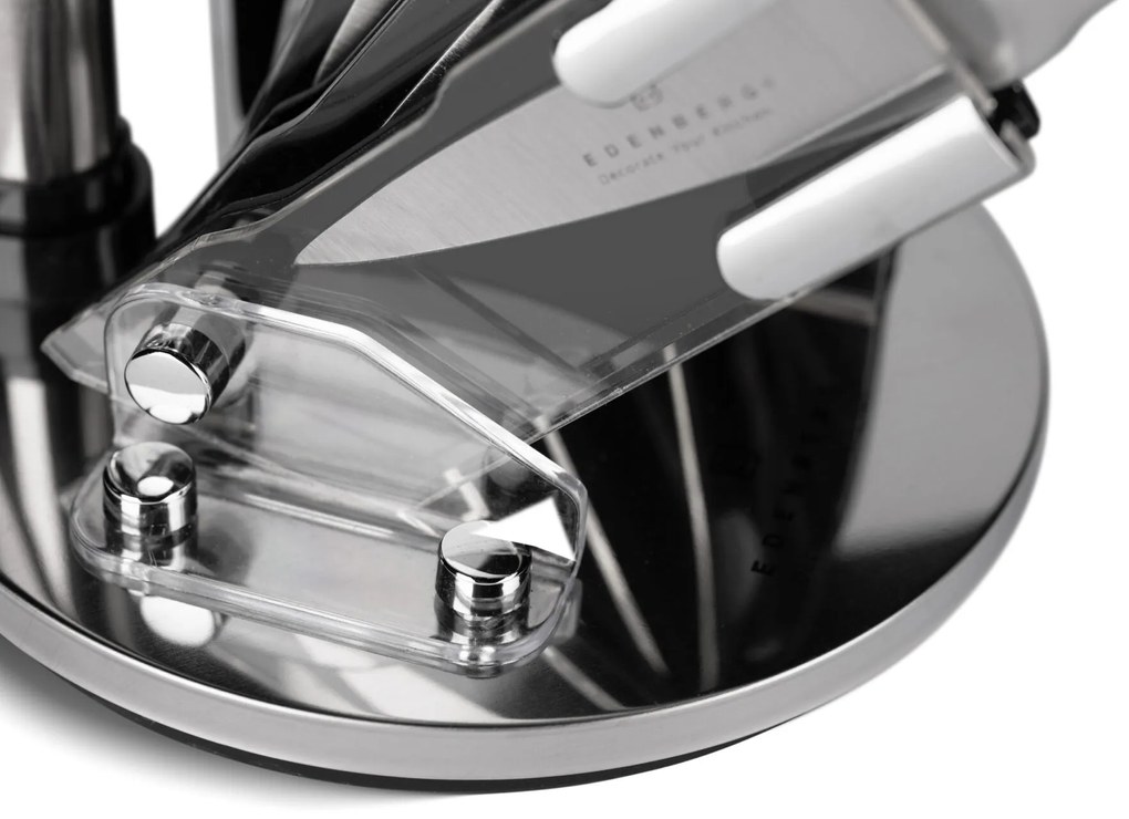 8 dielna sada nožov v otočnom stojane v oceľovej farbe