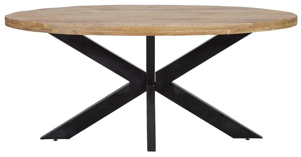Jedálenský stôl z mangového dreva Tulsa 160×90 cm oválny Mahom