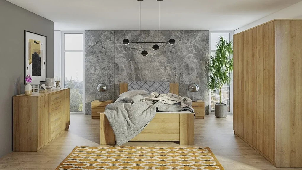 Spálňa Kler XII, Farby: biela / biela + ekokoža Soft Pik 029