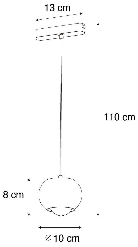 Moderné čierne závesné svietidlo pre 1-fázový koľajnicový systém vrátane LED - Magnetic Lance