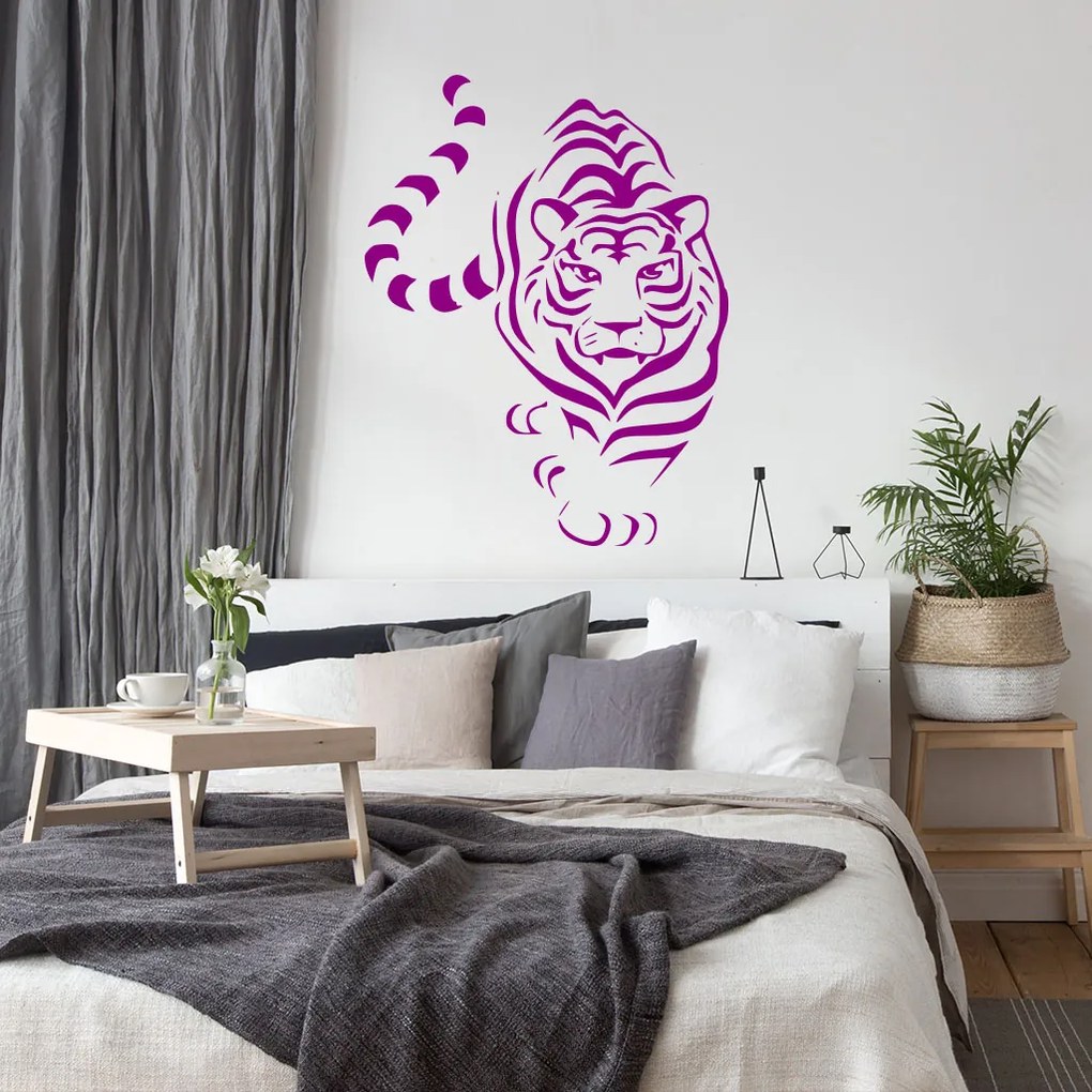 Veselá Stena Samolepka Tiger indický Farba: ružová, Veľkosť: 130 x 100 cm