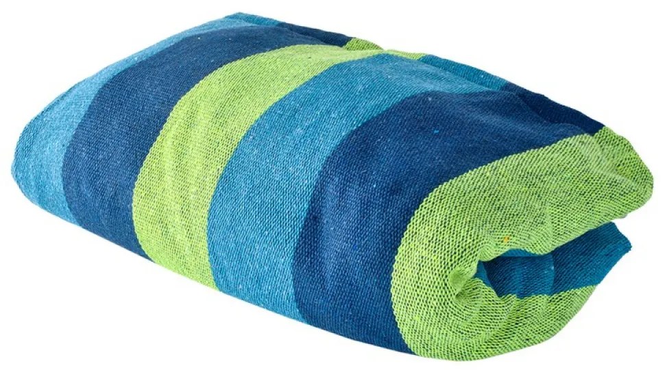 Modrozelená hojdacia sieť HAMMOCK pre 2 osoby 200x150 cm