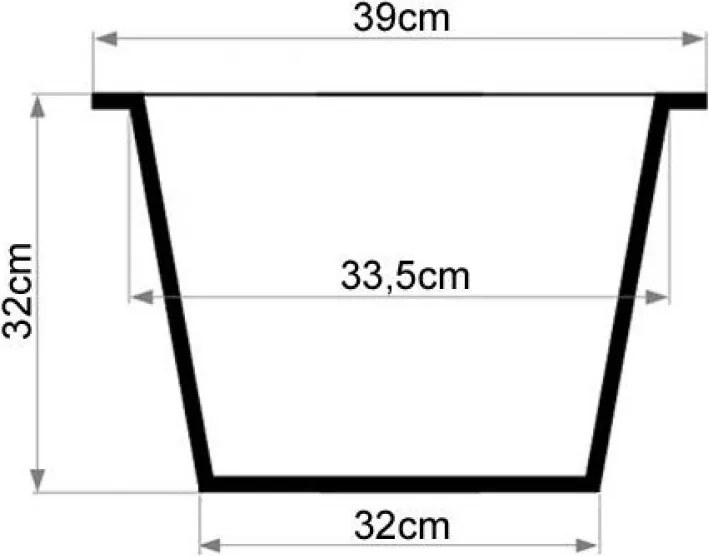 Plastová hranatá vnútorná vložka, 32*39*39 cm, so zavlažovacím setom, čierna