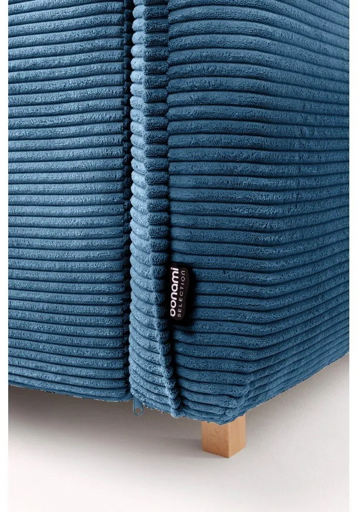 Modrá menčestrová rozkladacia rohová pohovka (ľavý roh/do tvaru "U") Tori – Bonami Selection