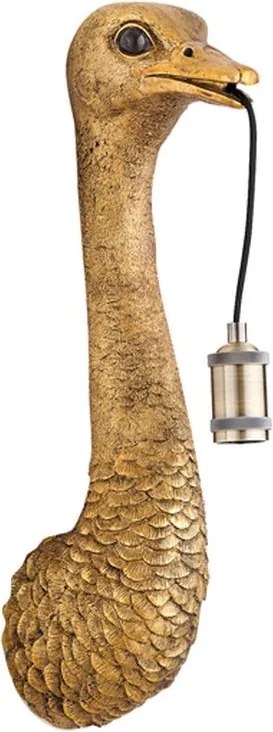Bronzová antik nástenná lampa pštros Ostrich bronze - 18*15*57 cm / E27