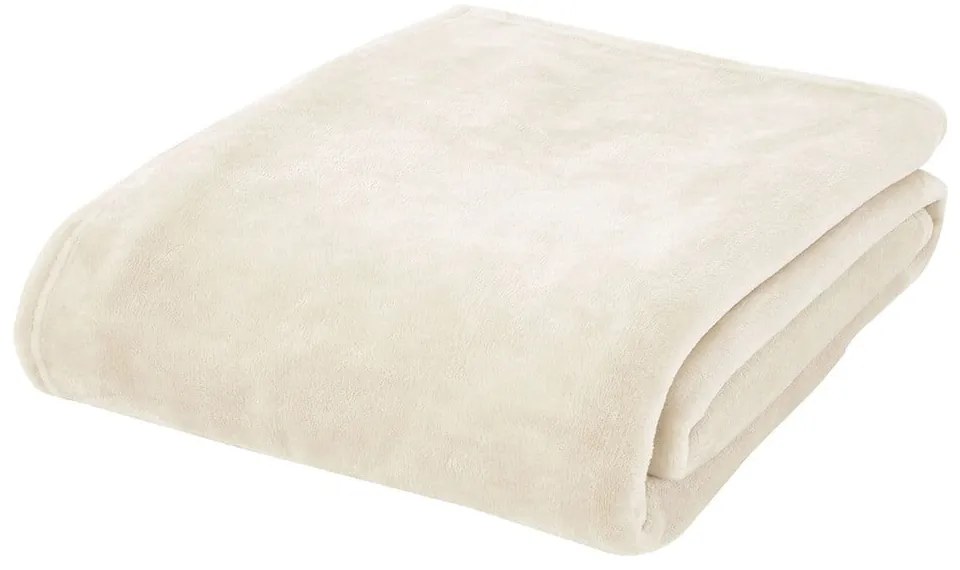Krémovobiely mikroplyšový pléd na dvojlôžko 200x240 cm Raschel – Catherine Lansfield