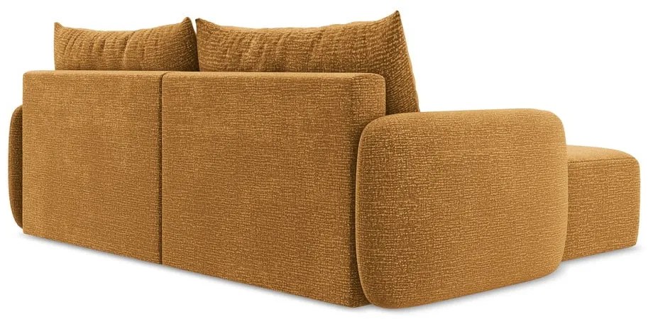 Oranžová rozkladacia/s úložným priestorom rohová pohovka (ľavý roh) Kalena – Makamii