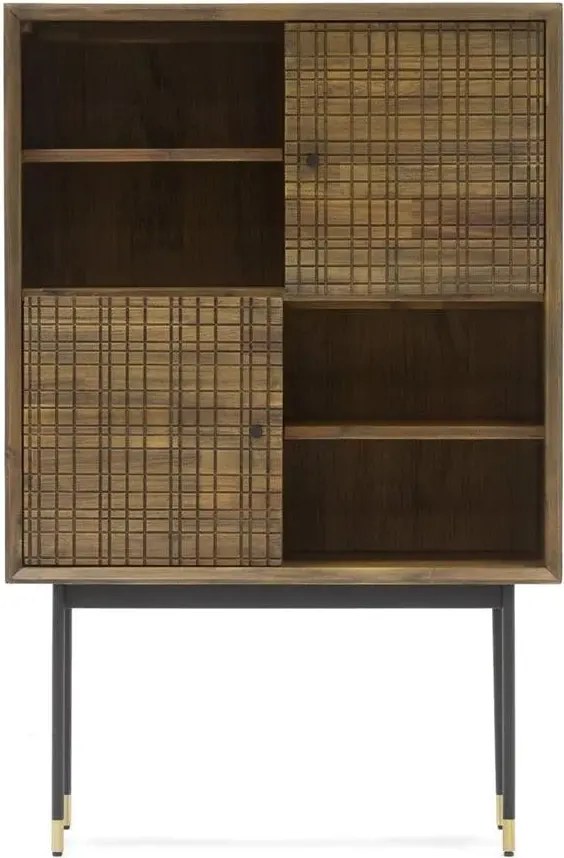 Komoda Maze 85 cm z masívu hnedá/čierna