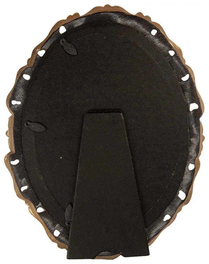 Zlatý antik oválny fotorámik so zdobením - 19*2*24 cm / 13*18 cm