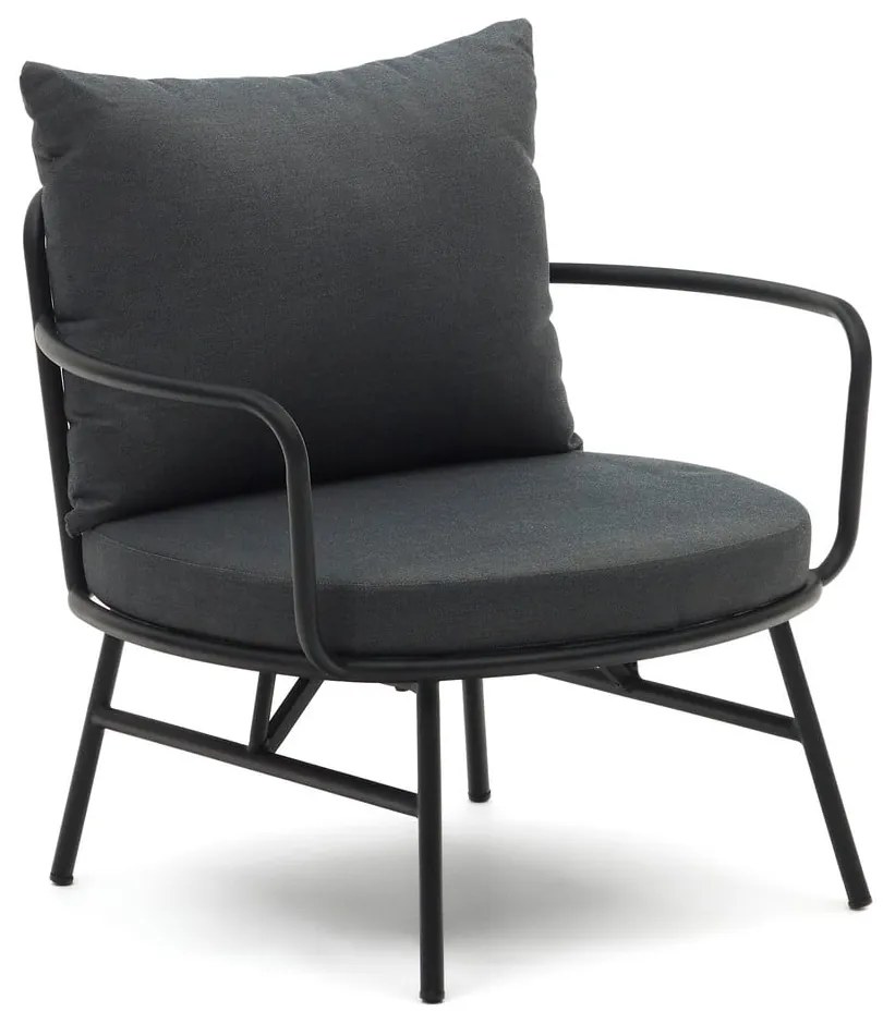 Čierne kovové záhradné kreslo Bramant - Kave Home