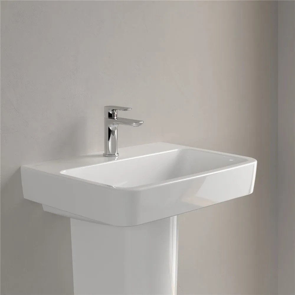 VILLEROY & BOCH O.novo závesné umývadlo s otvorom, bez prepadu, 600 x 460 mm, biela alpská, s povrchom CeramicPlus, 4A4161R1
