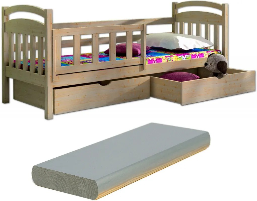 FA Oľga 1 200x90 detská posteľ Farba: Sivá (+44 Eur), Variant rošt: Bez roštu (-3 Eur)
