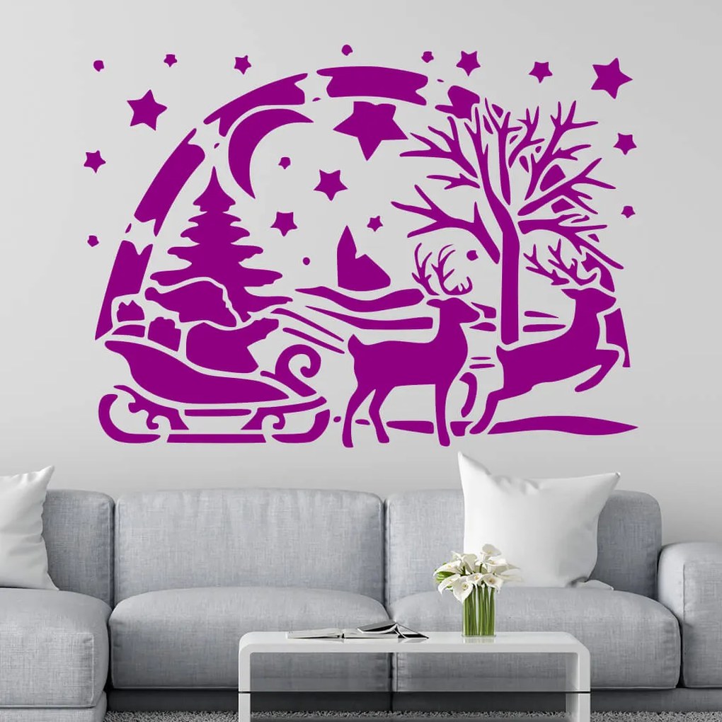Veselá Stena Samolepka Santa Claus Farba: hnědá, Veľkosť: 100 x 72 cm