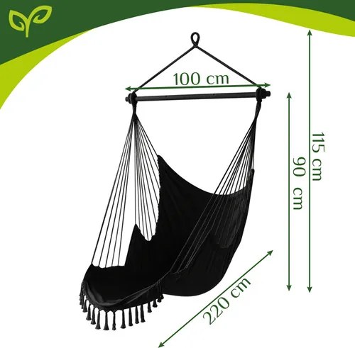 Závesné BOHO brazílske kreslo 2v1 s vankúšmi