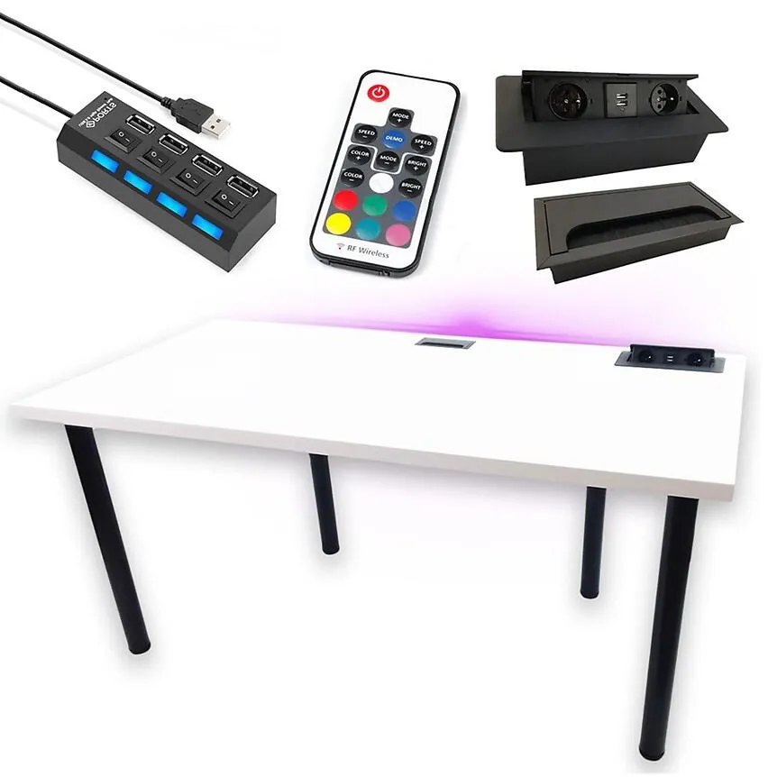 Písací Stôl Top Biely 120x60x3,6 Model 3