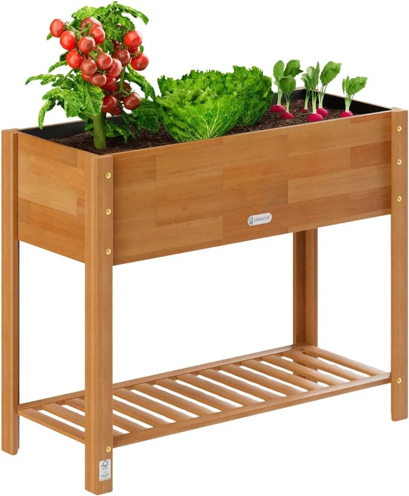 Vyvýšený záhon Raidy 100 cm z akáciového dřeva hnědý