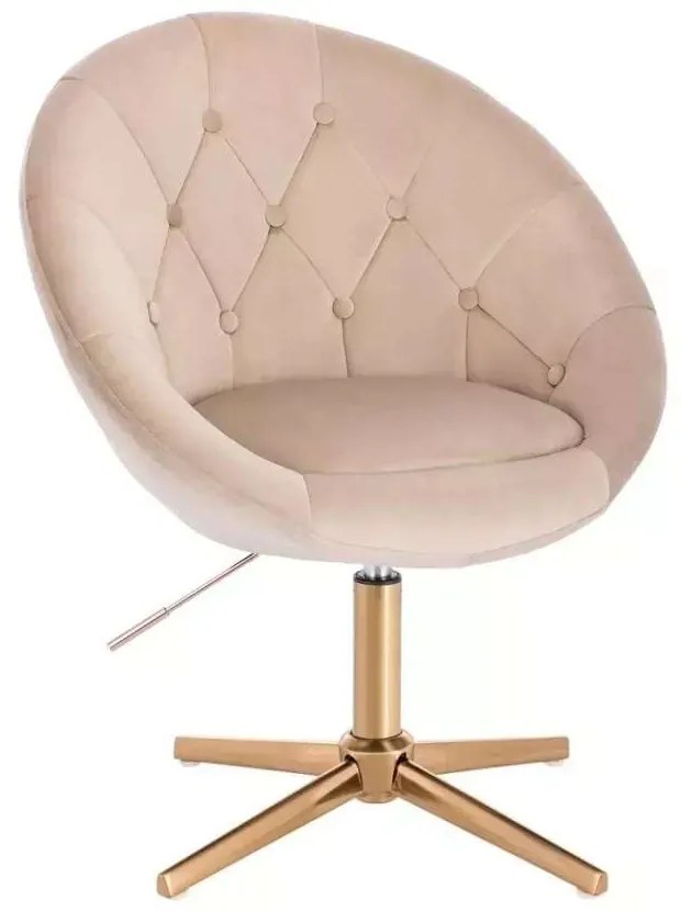 LuxuryForm DESIGN Kreslo VERA VELUR na zlatom kríži - latte