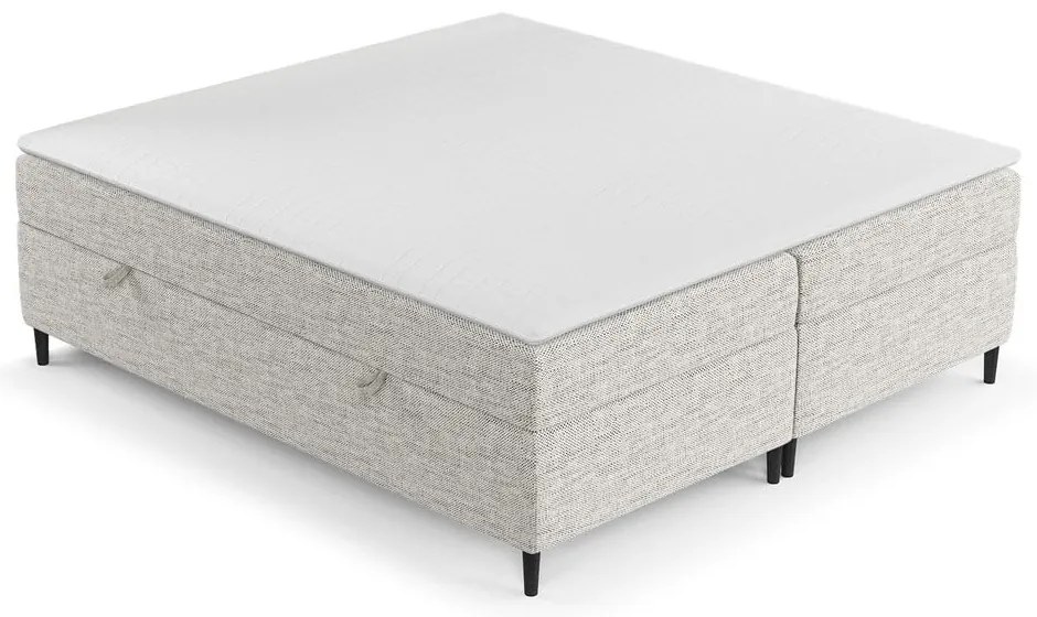 Svetlosivá boxspring posteľ s úložným priestorom 140x200 cm Araya – Maison de Rêve