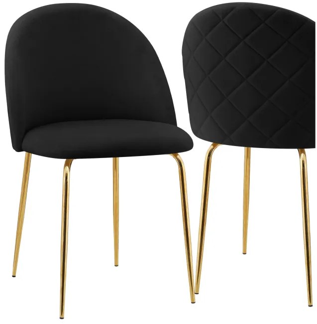 Jedálenská stolička FARGO zamatová, zlatá / čierna