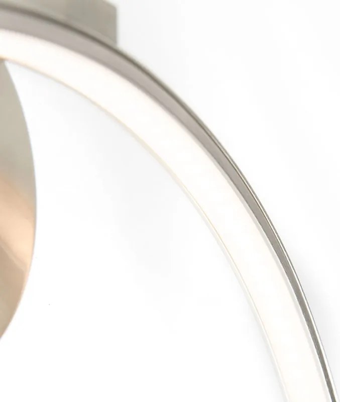 Moderná nástenná lampa oceľ vrátane LED s dotykovým stmievačom - Arch