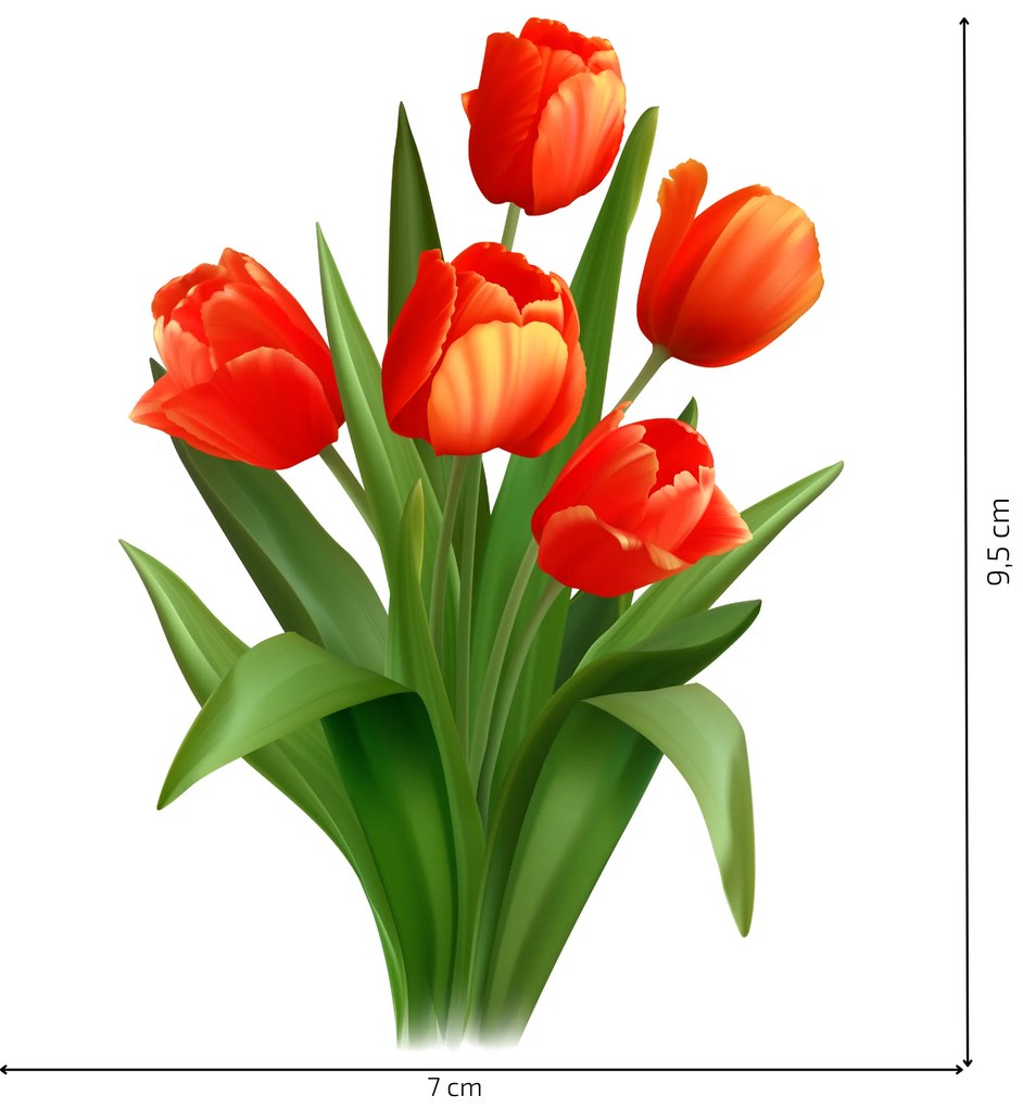 PIPPER. Samolepka nad vypínač „Červené tulipány"