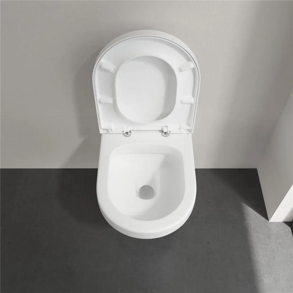 VILLEROY &amp; BOCH Architectura závesné WC s hlbokým splachovaním bez vnútorného okraja, 370 x 530 mm, biela alpská, s povrchom AntiBac a CeramicPlus, 5684R0T2