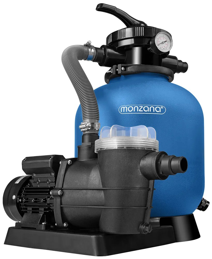 Piesková filtrácia k bazénu AQUA 9 600 l/h, modrá Monzana